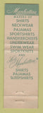 Matchbook Cover - Manhattan Men's Clothes Benjamin's Pasadena CA