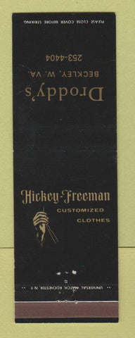 Matchbook Cover - Hickey Freeman Men's Clothes Droddy's Beckley WV
