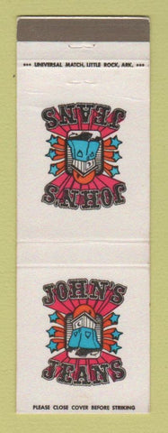 Matchbook Cover - John's Jeans Clothes Levi's Little Rock AR Dallas Denton TX