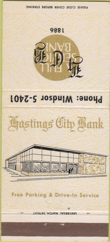 Matchbook Cover - Hastings City Bank 30 Strike