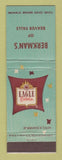 Matchbook Cover - Eagle Men's Clothes Berkman's Beaver Falls PA? NY?