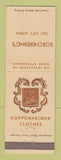 Matchbook Cover - Kuppenheimer Men's Clothes Borcherding's Sac City IA