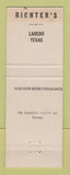 Matchbook Cover - Hart Schaffner Marx Men's Clothes Richter's Laredo TX