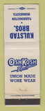 Matchbook Cover - OshKosh B'Gosh Overalls Kulstad Bros Farmington MN WEAR
