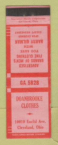 Matchbook Cover - Doanbrooke Men's Clothes Cleveland OH