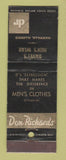 Matchbook Cover - Don Richards Men's Clothes Davey's Danville IL WEAR