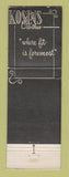 Matchbook Cover - Kosins Men's Cltohes Detroit MI
