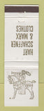 Matchbook Cover - Hart Schaffner Marx Men's Clothes Baskin Skokie IL