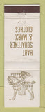 Matchbook Cover - Hart Schaffner Marx Men's Clothes The Square Muskegon MI WEAR