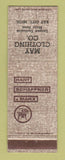 Matchbook Cover - Hart Schaffner Marx Men's Clothes May Bay City MI