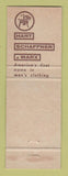 Matchbook Cover - Hart Schaffner Marx Men's Clothes May Bay City MI