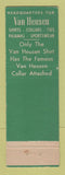 Matchbook Cover - Van Heusen Men's Clothes Herb Galloway Ligonier IN