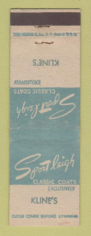Matchbook Cover - Sport Leigh Coats Clothes Kline's WEAR