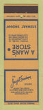 Matchbook Cover - Joseph Freedman Men's Clothes Harrisburg PA