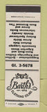 Matchbook Cover - Barth's Men's Clothes Columbia MO