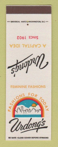 Matchbook Cover - Urdon's Women's Clothes Washington DC Rosslyn VA SAMPLE