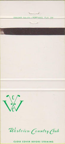 Matchbook Cover - Westview Country Club FL 30 Strike