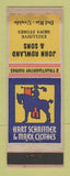 Matchbook Cover Hart Schaffner Marx Men's Clothes Rowland Del Rio Uvalde TX WEAR