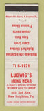 Matchbook Cover - Ludwig's Men's Clothes New Brighton PA