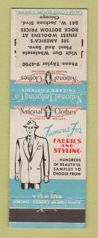 Matchbook Cover - National Men's Clothes Chicago IL STICKER