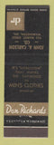 Matchbook Cover - Don Richards Men's Clothes John Carlson Wilmington DE