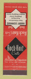 Matchbook Cover - Rock Knit Coats Men's Clothes Harry Schwarz Cleveland OH