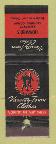 Matchbook Cover - Varsity Town Men's Clothes Howard's Freeport IL?