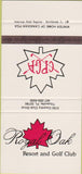 Matchbook Cover - Royal Oak Resort  and  Golf Club  30 Strike