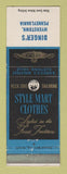 Matchbook Cover - Style Mart Men's Clothes Dinger's Myerstown PA