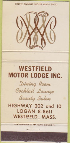 Matchbook Cover - Westfield Motor Lodge MA 30 Strike