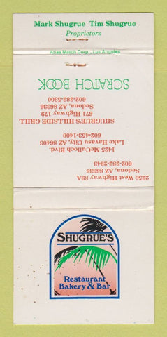 Matchbook Cover - Shugrue's Restaurant Sedona Lake Havasu AZ WEAR 30 Strike