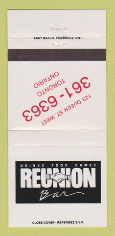 Matchbook Cover - Reunion Bar Toronto ON 30 Strike