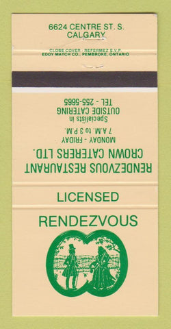 Matchbook Cover - Rendezvous Restaurant Calgary AB 30 Strike