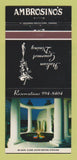 Matchbook Cover - Ambrosino's Italian Restaurant Scottsdale AZ 30 Strike