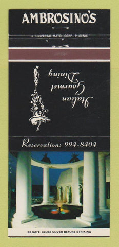 Matchbook Cover - Ambrosino's Italian Restaurant Scottsdale AZ 30 Strike