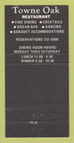 Matchbook Cover - Towne Oak Sunnyvale CA Restaurant 30 Strike