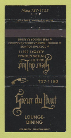 Matchbook Cover - Sieur Du Lhut Restaurant Duluth MN Airport 30 Strike