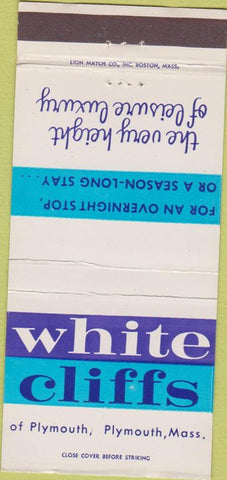 Matchbook Cover - White Cliffs of Plymouth restaurant MA 30 Strike