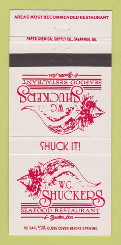 Matchbook Cover - WG Shuckers Seafood Savannah GA Greenville SC 30 Strike