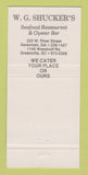 Matchbook Cover - WG Shuckers Seafood Savannah GA Greenville SC 30 Strike
