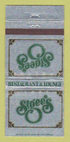 Matchbook Cover - Sigee's Lansing MI Toledo Cincinnati OH WEAR 30 Strike