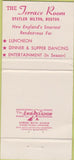 Matchbook Cover - Terrace Room Statler Hilton Boston MA 30 Strike