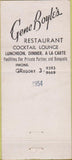 Matchbook Cover - Gene Boyle's Restaurant Clifton NJ 30 Strike