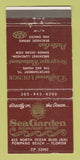 Matchbook Cover - Sea Garden Resort Pompano Beach FL 30 Strike