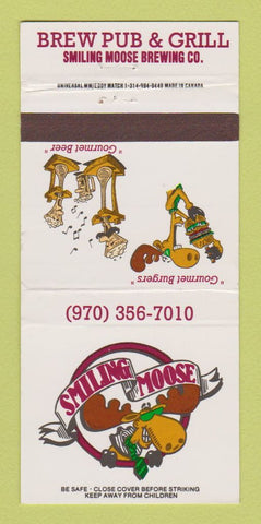 Matchbook Cover - Smiling Moose Brew Pub Greeley Colorado 30 Strike