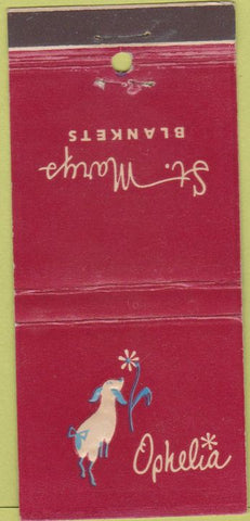 Matchbook Cover - Ophelia St Marys Blankets 30 Strike