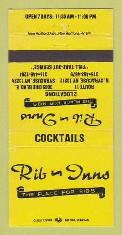 Matchbook Cover - Rib Inns Restaurants Syracuse NY 30 Strike