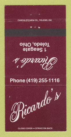 Matchbook Cover - Ricardo's Restaurant Toledo OH 30 Strike