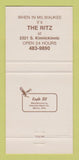 Matchbook Cover - Rick's Restaurant Waukesha WI 30 Strike