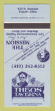 Matchbook Cover - Theos Tavern The Mission Toledo OH 30 Strike